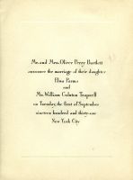Elsa Parma Bartlett - William Colston Trapnell Wedding Invitation 1931